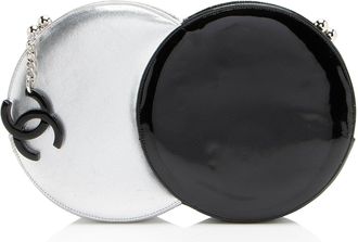 Chanel Metallic Lambskin Patent Leather Double Circle Clutch