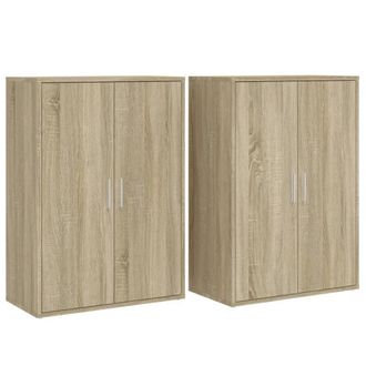 Berkfield Home Sideboards 2 pcs Sonoma Oak 60x31x84 cm Engineered Wood in Light Brown | Size: 60 x 31 x 84 cm