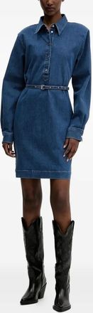 HUGO BOSS Chemisier denim mini con cintura - Blu