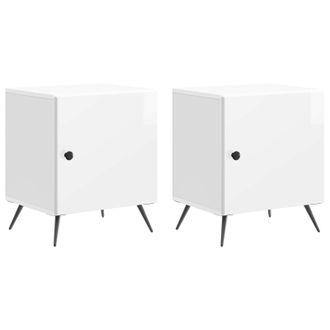 vidaXL Armario De Noche 2 Pcs Brillante 43 X 34,5 X 50 Cm Vidaxl