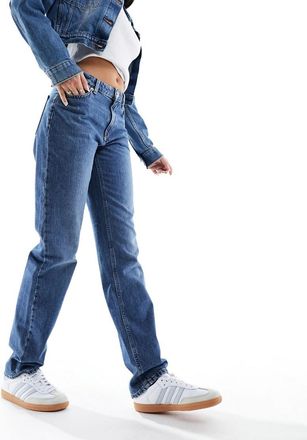 Only Jaci mid rise straight jeans in mid blue wash