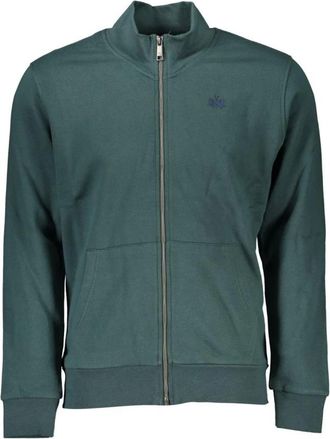 La Martina Fleece Sweatshirt met Borduursel - Heren - Vesten met rits - Groen - XL - Katoen - Hoodies & sweatvesten