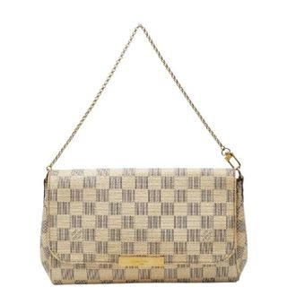 Louis Vuitton Pre-owned Favorite MM Damier Azur Schoudertas - Dames - Pre-owned - Beige - Maat: ONE Size Leer