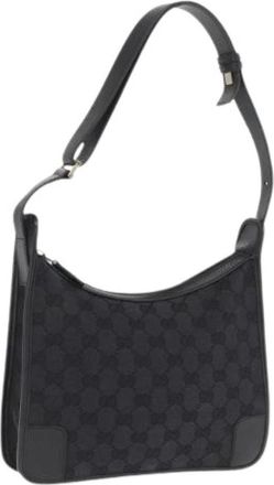 Gucci Pre-owned Shoulder Bags, female, Black, Size: ONE SIZE Pre-owned Canvas Shoulder Bag