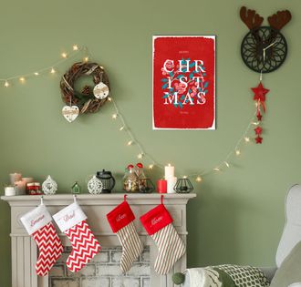 Queence Metallbild »Christmas« Schriftzug Schriftzüge Weihnachten 1 Stk. tlg. Stahlschilder