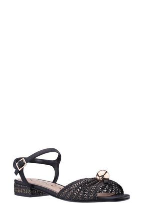 Nina Slater Ankle Strap Sandal in Black at Nordstrom, Size 8.5