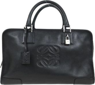 Loewe Pre-owned Handbags, female, Black, Size: ONE SIZE Pre-owned Leather Handbag