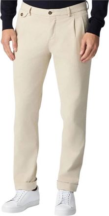 Brooks Brothers Double Geplooide Regular Fit Katoenen Chinos - Heren - Chinos - Beige - W34 - Katoen - Broeken