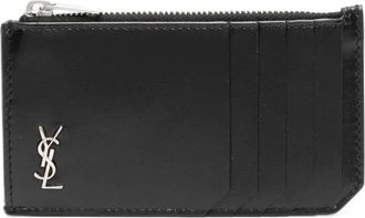 Saint Laurent Tiny Cassandre Leather Card Case