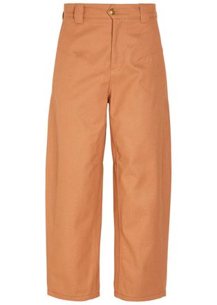 Chlo&eacute; Barrel-leg Canvas Trousers - Pink - 38 (UK10 / S)