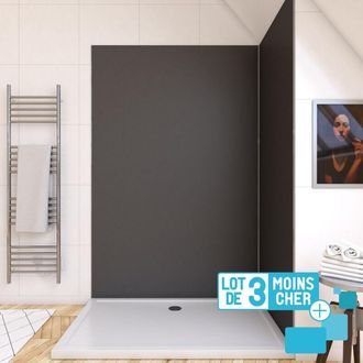 Aurlane Lote De 3 Paneles Murales De Aluminio Gris Para Ba&ntilde;o - 120x210cm - Wallit