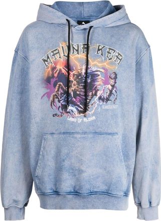 Mauna Kea logo-print cotton hoodie - men - Cotton - L - Blue