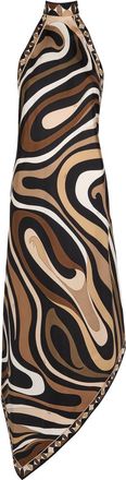 Pucci Halterneck Printed Silk Midi Dress - Black - 42 (UK10 / S)