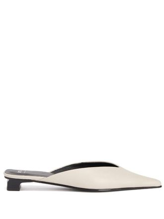 Ami point-toe leather mules - women - Calf Leather/Calf Leather/Lambskin - 36 - Neutrals