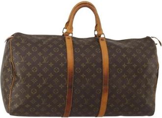 Louis Vuitton Tweedehands Canvas Louis Vuitton tassen - Dames - Vintage Weekendtas - Bruin - ONE Size - Vintage