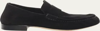 The Row Calf Suede Slip-On Loafers