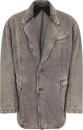 Diesel Denim Jacket met Omkeerbare Kraag - Heren - Spijkerjassen - Grijs - L - Denim - Jassen