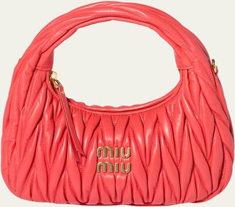 Miu Miu Matelasse Quilted Top Handle Hobo Bag