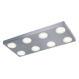 Netlighting Kyoto 8 Light Flush Ceiling Light Aluminum in Grey
