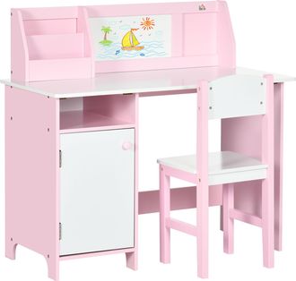 HOMCOM Muebles infantiles 90x45x85 cm rosa