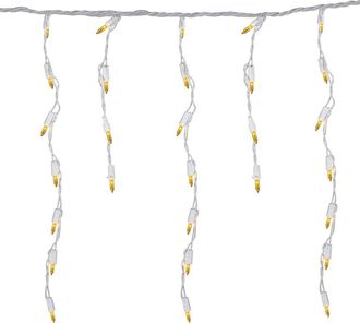 Northern Lights Dnu Unprofitable Northlight 100 Count Opaque Gold Mini Icicle Christmas Lights - 3.5Ft White Wire