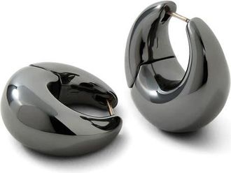 Jennifer Fisher Dylan Mini Dome Huggie Hoop Earrings in Hematite at Nordstrom