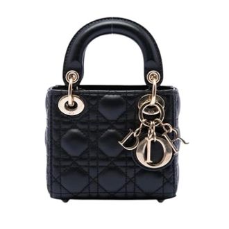Dior Pre-owned Lady Dior Mini Bag - Dames - Pre-owned - Zwart - Maat: ONE Size Leer
