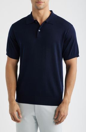 Greyson Saratoga Merino Wool Polo in Maltese Blue at Nordstrom, Size Xx-Large