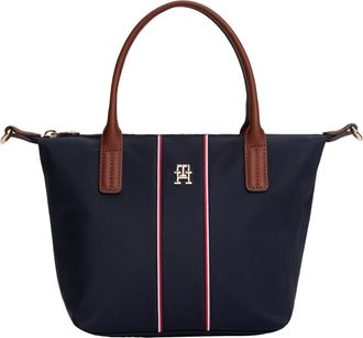 Tommy Hilfiger Popette Small Tote Bag with Removable Crossbody Strap, Space Blue Corp, One Size