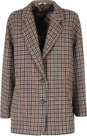 Bazar Deluxe Checked Coat - Dames - Blazers - Bruin - 2XS - Jassen