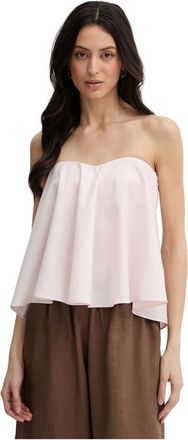 Twinset Tops, Dames, Roze, L, Wol, Wool Blend Bustier Top
