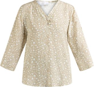 Usha Overhemd blouse qisha Dames Beige Veelkleurig