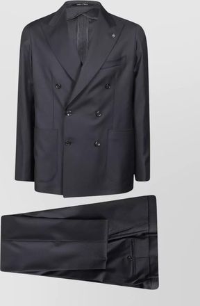 Tagliatore double breasted suit notched lapels flap pockets