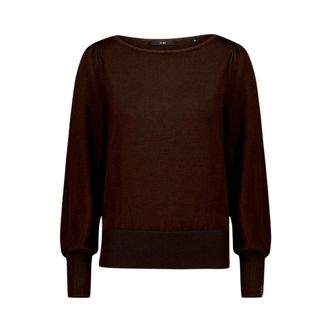 Zero &deg;C Fijne gebreide trui met boothals - Dames - Truien - Bruin - Maat: XL Viscose