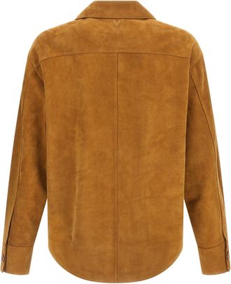 Ami Mens Brown Lamb Leather Jacket Clothing