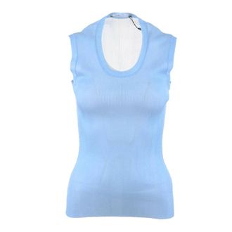 Dolce & Gabbana Sleeveless Tops, female, Blue, Size: 3XL Sleeveless Top
