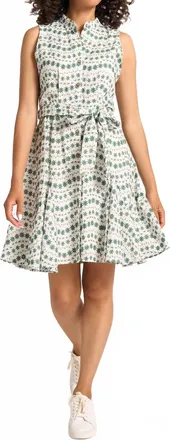 Matty M Mona Embroidered Dress In Clover