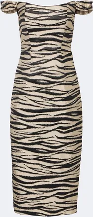 Markarian Amina off-shoulder jacquard midi dress