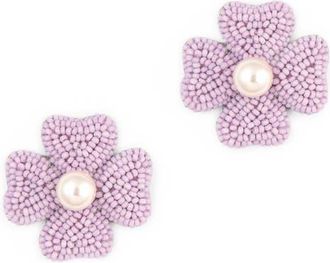 Deepa Gurnani Liora Beaded Flower Drop Earrings in Lavender at Nordstrom