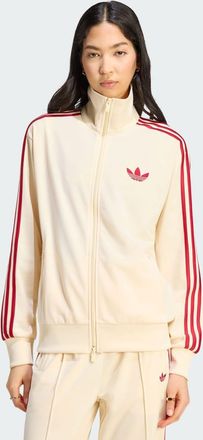 adidas Originals Firebird - Top sportivo ampio color vaniglia e rosso-Giallo