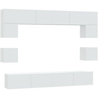 vidaXL Set De Muebles Para Tv 8 Piezas Madera Contrachapada Blanco Vidaxl