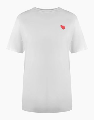 Love Moschino Womens Love Moschino Heart Logo White T-Shirt - Size: 12