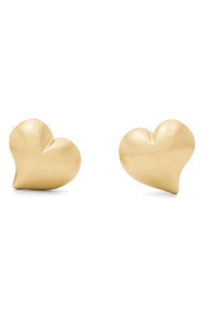 Kate Spade New York puffy heart stud earrings in Gold at Nordstrom