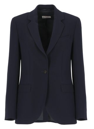 Alberto Biani Black Notched Lapel Buttoned Cuffs Single-Breasted Jacket