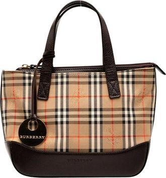 Burberry Pre-owned Handbags, female, Brown, Size: ONE SIZE Pre-owned Small Tote Bag