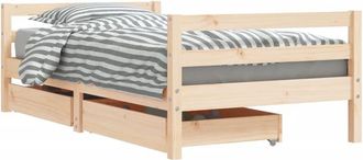 vidaXL Kids Bed Frame with Drawers 80x160 cm Solid Wood Pine vidaXL