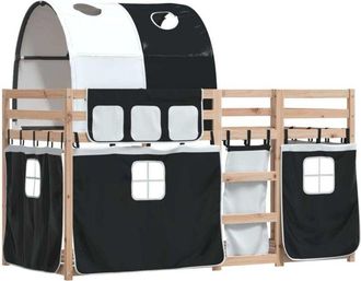 vidaXL Vidaxl - Bunk Bed without Mattress White&Black 90x200 cm Solid Wood Pine