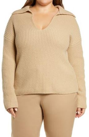 Vince Collared Wool & Cashmere Sweater in Fauna at Nordstrom Rack, Size Xxx-Large