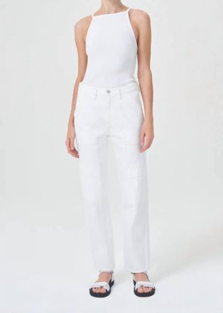 A Gold E Cooper Cargo Jeans In White