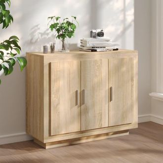vidaXL Vidaxl - Aparador De Madera Contrachapada Color Roble Sonoma 92x35x75 Cm